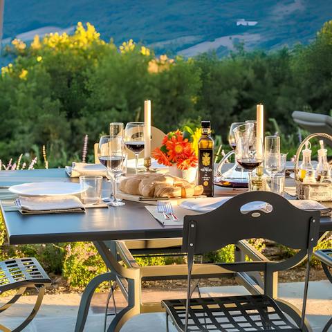 Sample some local dishes alfresco with views of the countryside