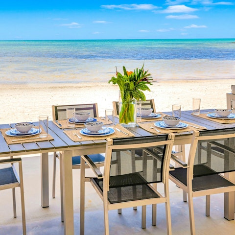 Dine alfresco on golden sands