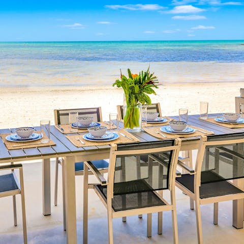 Dine alfresco on golden sands