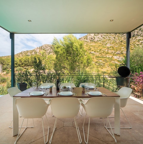 Light the barbecue and savour al fresco dining on the terrace