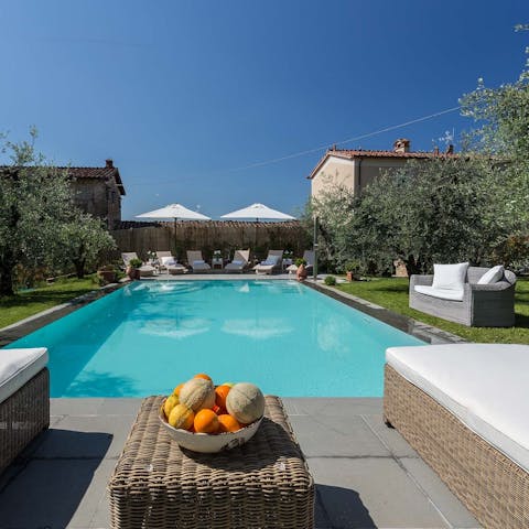 Cool off with a refreshing dip in the swimming pool