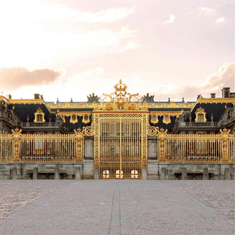 Find awe at the Palace of Versailles, thirty-five-minutes away