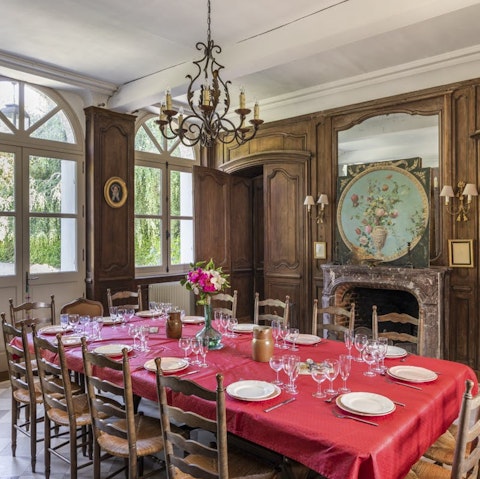 Feast in style in the grand dining room