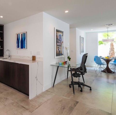 Use the desk to get some work done