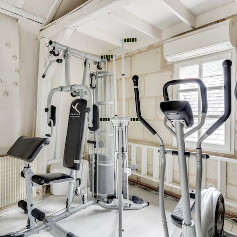 Work out in the private gym