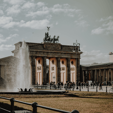Visit the iconic Brandenburg Gate, reachable by public transport