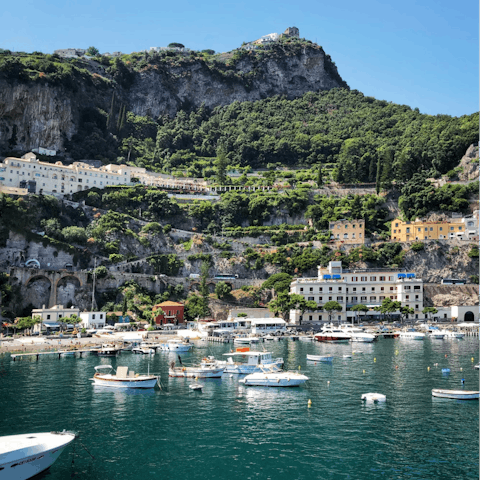 Stroll five minutes to Amalfi's restaurants, shops, and pretty coastline