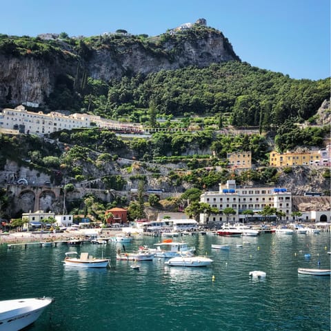 Stroll five minutes to Amalfi's restaurants, shops, and pretty coastline