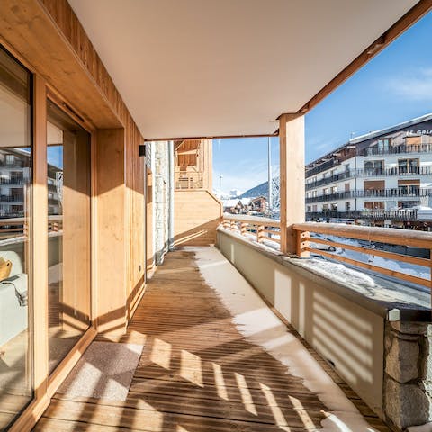 Step outside and breathe in the crisp air as you sip a cup of cocoa