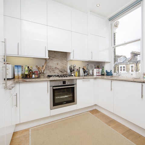 Prepare snacks or meals in the convenient kitchen