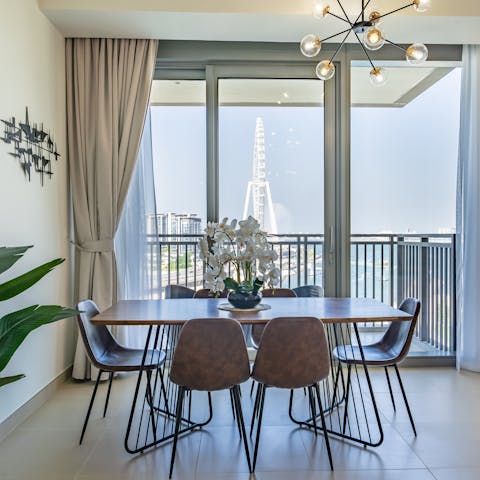 Prepare delicious meals in the fully equipped kitchen and dine with a view