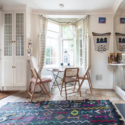Bask in the sunshine while you sip your morning cuppa