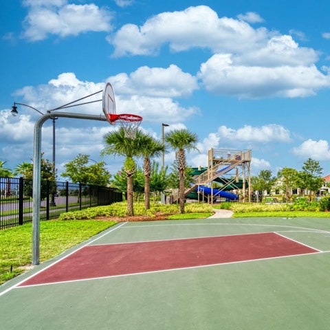 Play basketball after a round of mini golf without setting foot off site