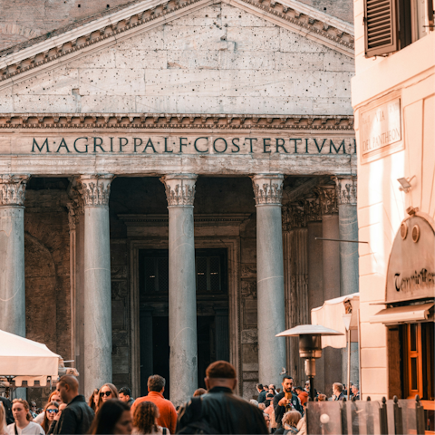 Stroll through the historic heart of Rome to the Pantheon