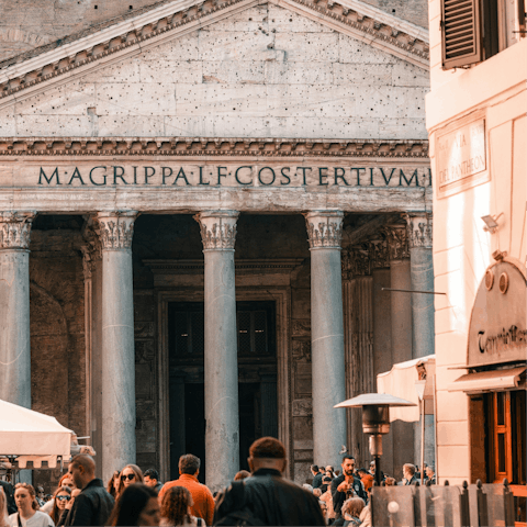 Stroll through the historic heart of Rome to the Pantheon