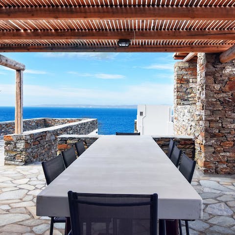 Dine alfresco with spectacular ocean views