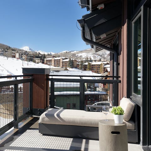 Enjoy a relaxed drink on the balcony