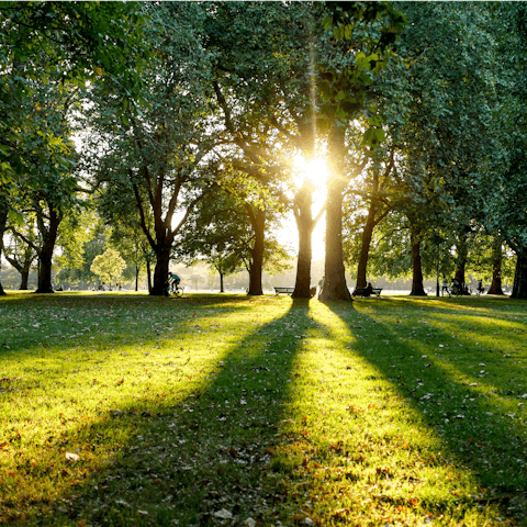 Enjoy a morning stroll through Hyde Park, a seventeen-minute walk from your door
