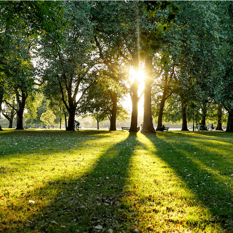 Enjoy a morning stroll through Hyde Park, a seventeen-minute walk from your door