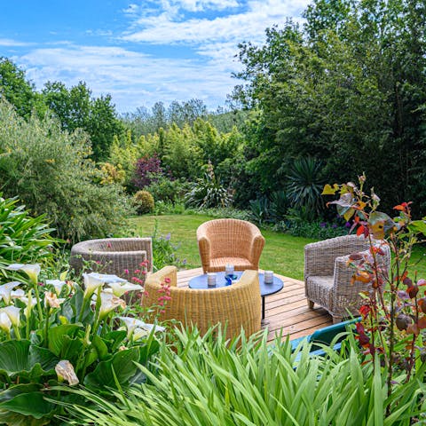 Take a collective breath as you group together for a morning coffee in the garden