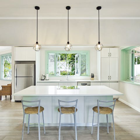 Cook a celebratory dinner in the sleek and stylish kitchen