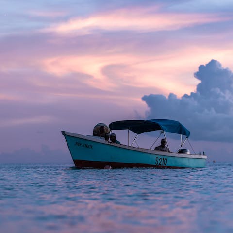 Take a boat trip along the coast – set sail from nearby Speightstown