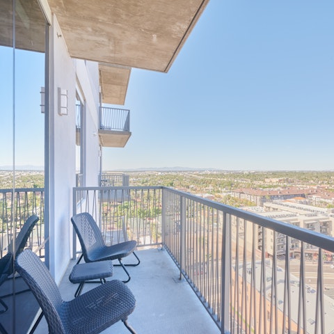 Enjoy the fantastic views across the city from your private balcony