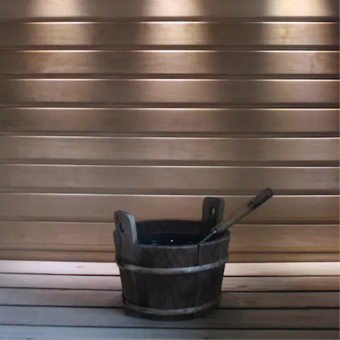 Come home and blow off some steam in the building's private sauna
