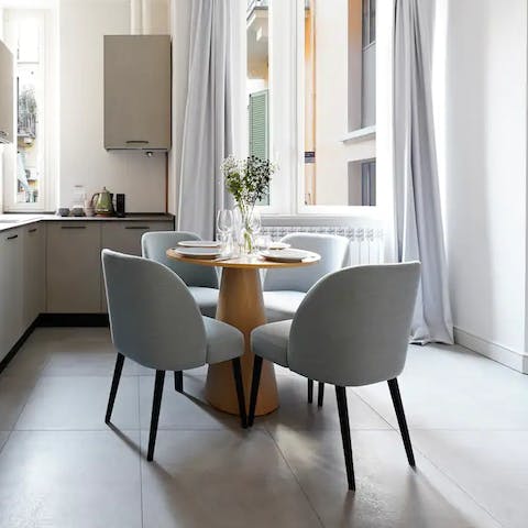 Serve up Italian culinary delights at the dining area