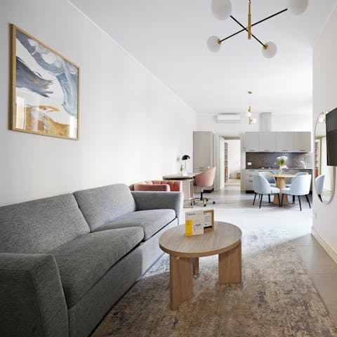 Unwind in the living area after a day of discovering the sights of Milan