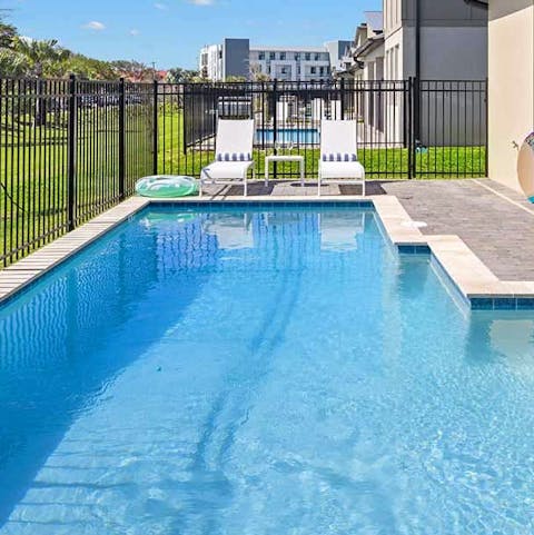 Relax on the sun-drenched terrace by the pool