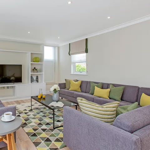 Pick a spot to relax with a cup of tea in the light-filled living space