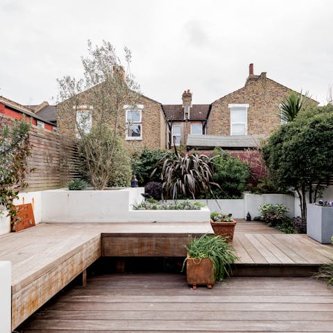 Enjoy the summer sunshine in the private garden