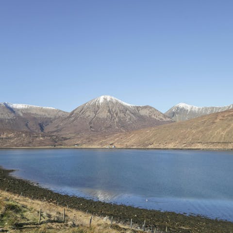 Pad outside and straight onto the shores of Loch Ainort