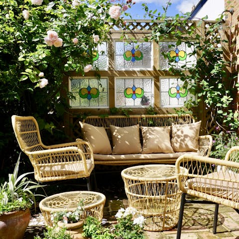 Unwind in the lush garden
