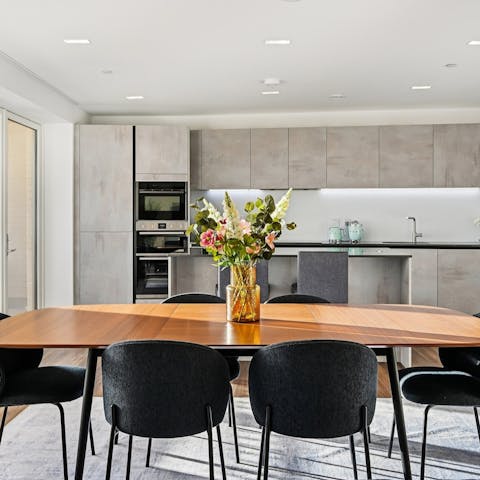 Gather around the dining table for leisurely meals