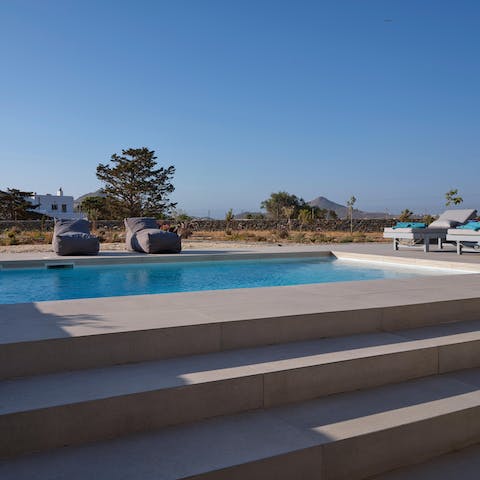 Drink in the sweeping views from the private pool