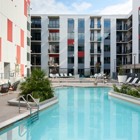 Head down to the building's pool for a cooling dip