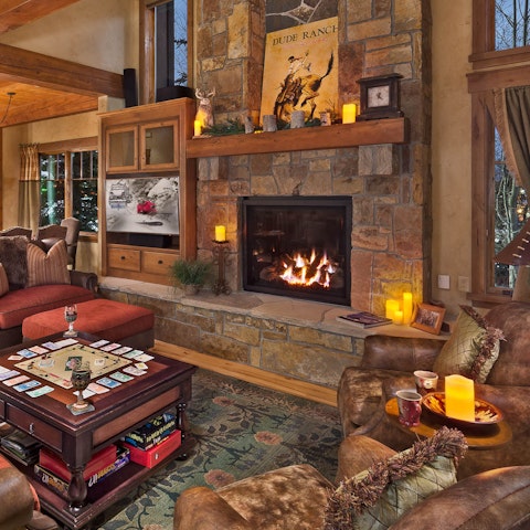 Gather around the fireplace