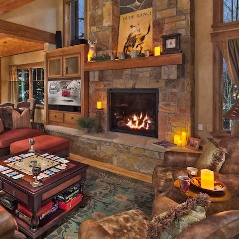 Gather around the fireplace