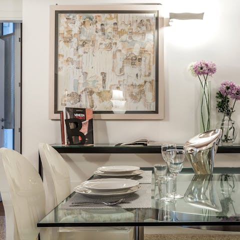 Enjoy some risotto al nero di seppia at your dining table