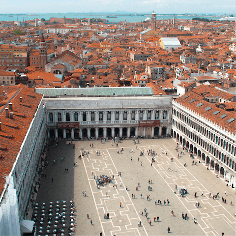Explore all of the sights around San Marco Square, an eight-minute walk away