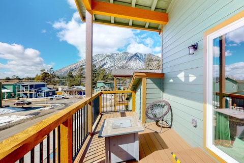 Watch the mountain peaks while relaxing on the balcony