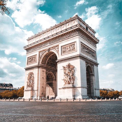 Visit the iconic Arc de Triomphe – it's a short walk away