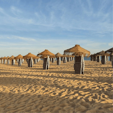 Stay a short walk from the sands of Quarteira beach