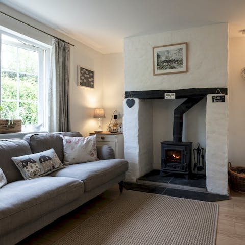 Curl up beside the wood-burning fire with a cuppa and the papers