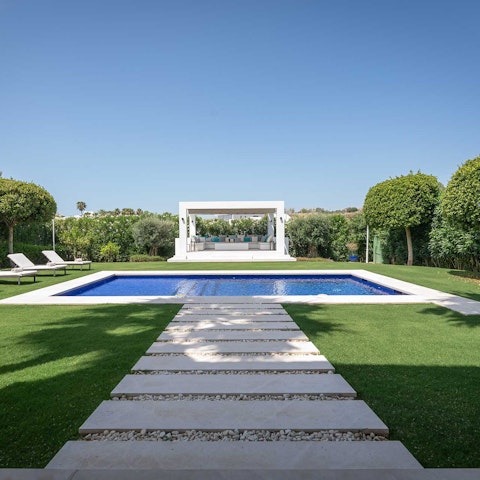 Swim in the private pool to cool off in the Spanish heat