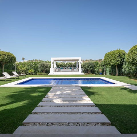 Swim in the private pool to cool off in the Spanish heat