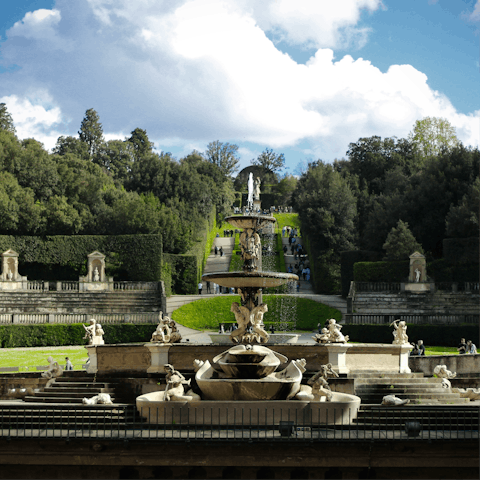 Walk five minutes south to enter the magnificent Boboli Gardens