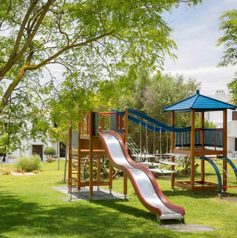 Let the little ones run off steam in the play area